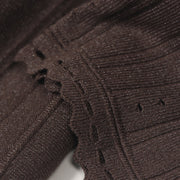 Women's Custom Brown Round Neck Long Sleeve Knit Dress | OEM/ODM Knitwear Manufacturer