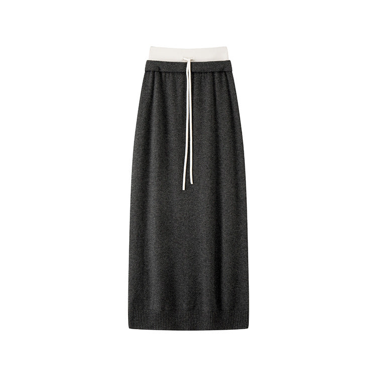 Women's Custom Gray Wool Knit Skirt | OEM/ODM Knitwear Manufacturer