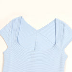 Load image into Gallery viewer, Blue Square Neck Short Sleeve Knit Dress