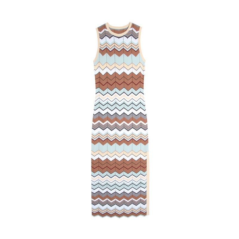 Round Neck Sleeveless Knit Dress