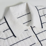 Load image into Gallery viewer, Women's Custom White Lapel Short Sleeve Knit Dress | OEM/ODM Knitwear Manufacturer