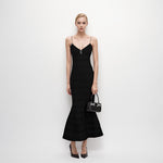 Load image into Gallery viewer, Women's Custom Black &amp; Red V-Neck Sleeveless Knit Dress | OEM/ODM Knitwear Manufacturer