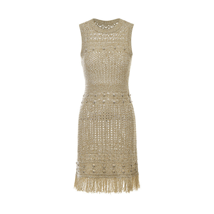 Round Neck Sleeveless Knit Sweater