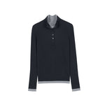 Load image into Gallery viewer, Women's Custom Blue High Neck Long Sleeve Wool Knit Sweater | OEM/ODM Knitwear Manufacturer