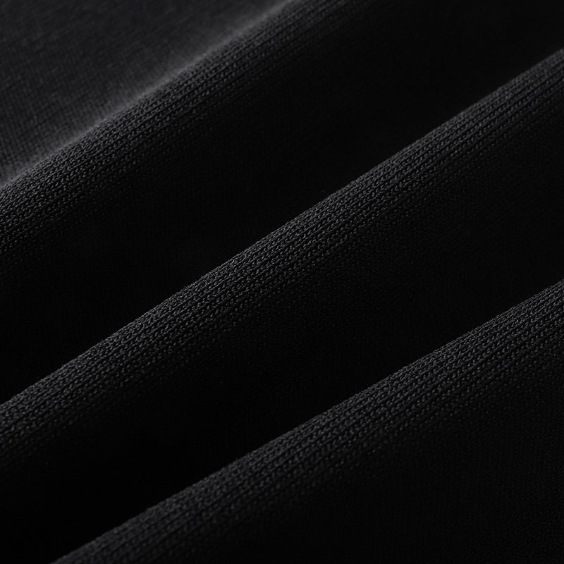 Black Round Neck Sleeveless Knit Skirt