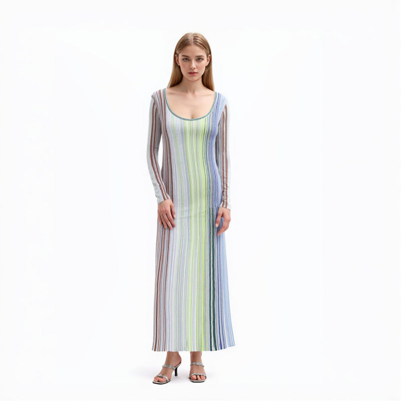 Women's Custom Round Neck Long Sleeve Knit Dress II