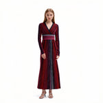 Load image into Gallery viewer, Women's Red V-Neck Long Sleeve Knit Dress