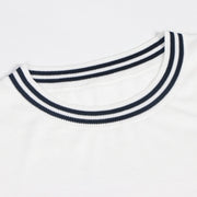Men's White Round Neck Short Sleeve Tencel T-Shirt