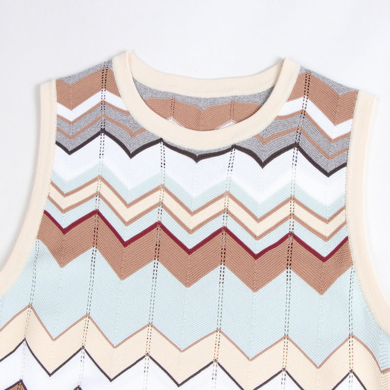 Round Neck Sleeveless Knit Dress