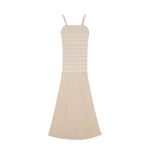 Load image into Gallery viewer, Women's Custom Beige Sleeveless Spaghetti Strap Knit Dress | OEM/ODM Knitwear Manufacturer