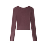 Load image into Gallery viewer, Women's Custom Burgundy V-Neck Long Sleeve Wool Knit Sweater | OEM/ODM Knitwear Manufacturer