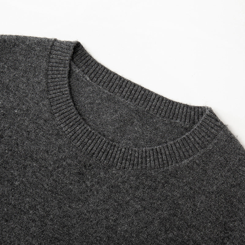 Women's Custom Gray Round Neck Sleeveless Wool Knit Sweater | OEM/ODM Knitwear Manufacturer