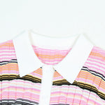 Load image into Gallery viewer, Women's Custom Pink Polo Collar Long Sleeve Tencel Knit Sweater