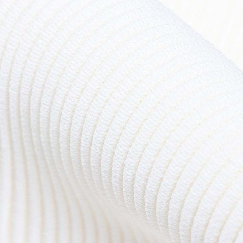 White Round Neck Sleeveless Knit Dress