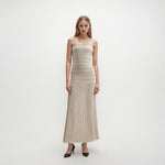 Load image into Gallery viewer, Women's Custom Beige Sleeveless Spaghetti Strap Knit Dress | OEM/ODM Knitwear Manufacturer