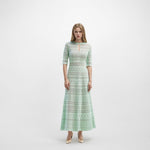 Load image into Gallery viewer, Women's Custom Green Round Neck Short Sleeve Knit Dress | OEM/ODM Knitwear Manufacturer
