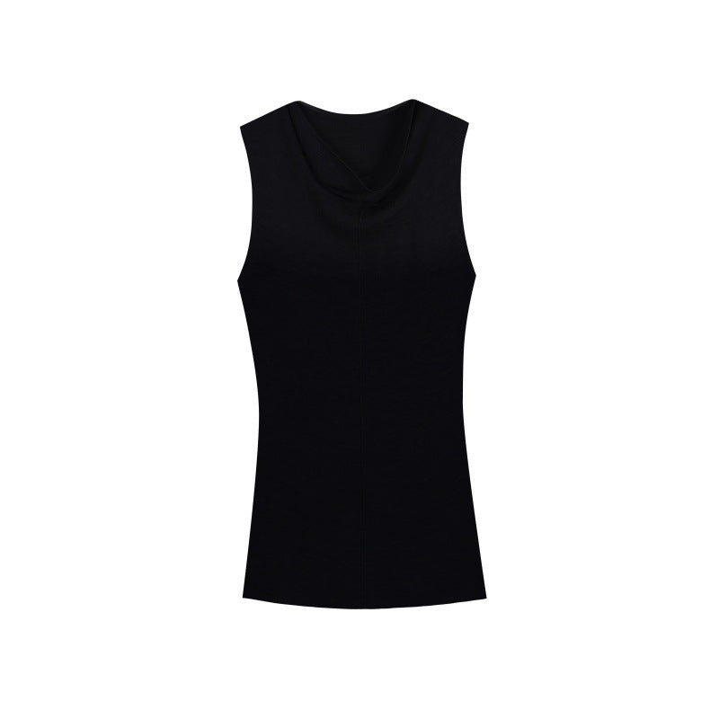 Women's Custom Gray Round Neck Sleeveless Wool Knit Vest | OEM/ODM Knitwear Manufacturer