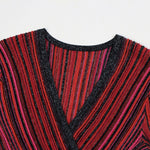 Load image into Gallery viewer, Women's Red V-Neck Long Sleeve Knit Dress