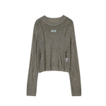 Load image into Gallery viewer, Women's Custom Pink Round Neck Long Sleeve Wool Knit Sweater | OEM/ODM Knitwear Manufacturer